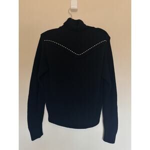 RODEBJER Classic Black Keiry Merino Wool Turtleneck Knit Sweater‎ Womens Small